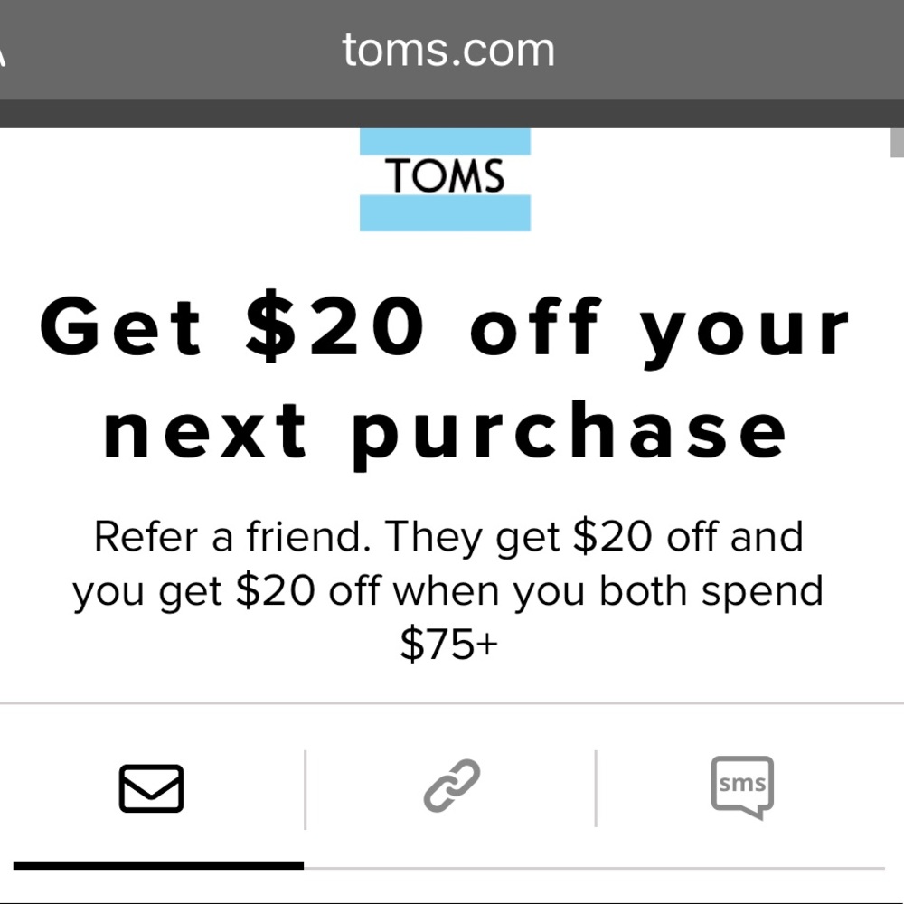 Toms 20 off